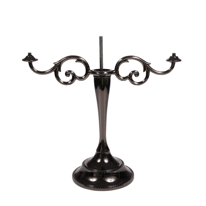 3 Arm Antique Candelabra - Black Silver (26cm) Instruction Image 3