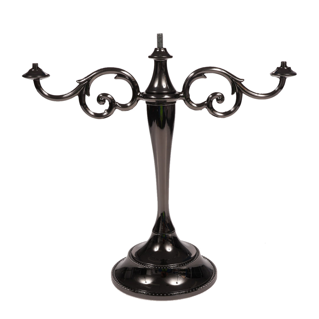 3 Arm Antique Candelabra - Black Silver (26cm) Instruction Image 4