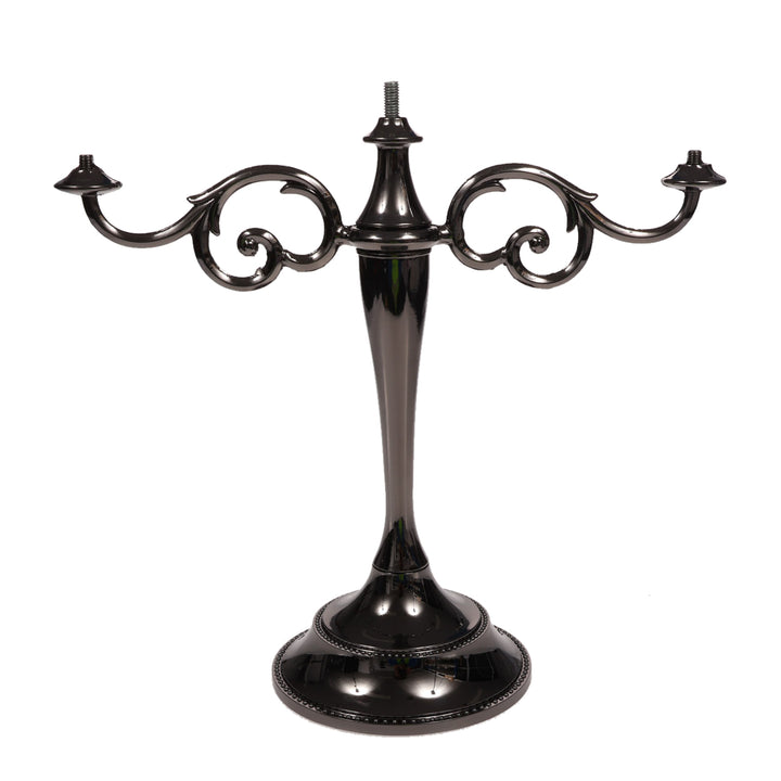 3 Arm Antique Candelabra - Black Silver (26cm) Instruction Image 4