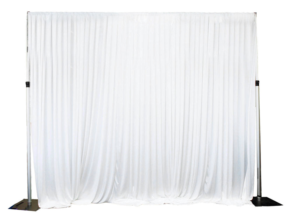 White Ice Silk Satin Backdrops - No Swag - 6 meters length x 4 meters high