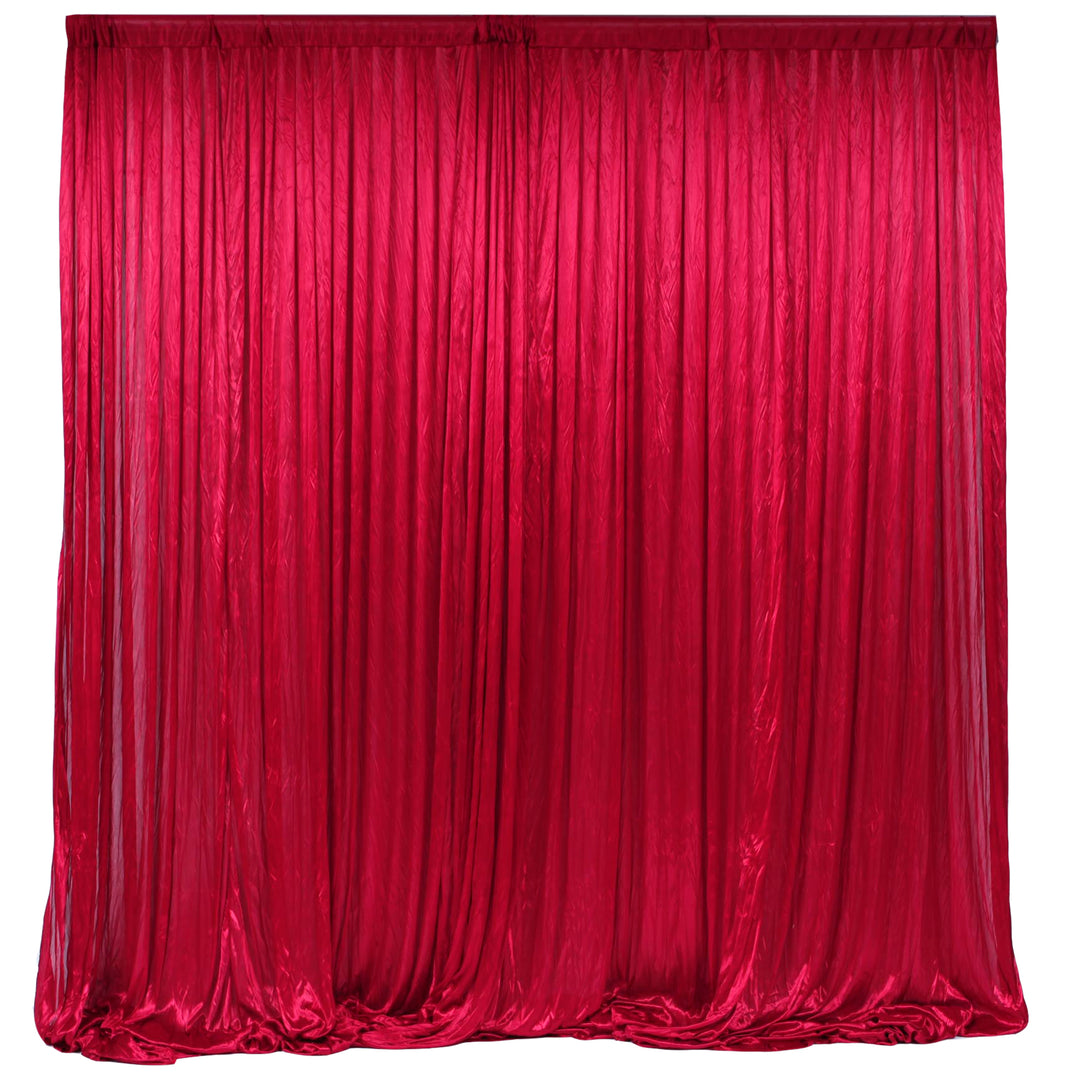 Burgundy Ice Silk Satin Backdrops - No Swag - 3 meters length x 3 meters high