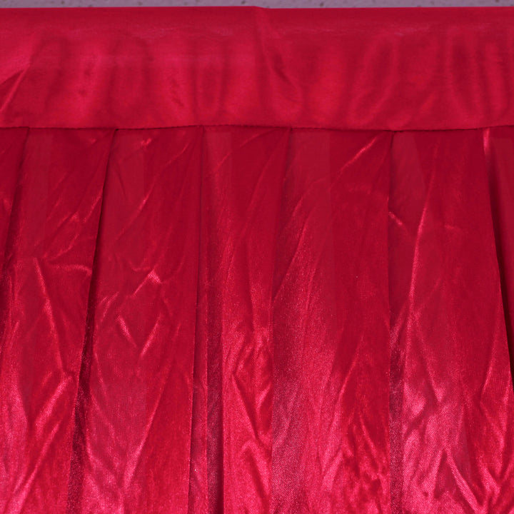 Burgundy Ice Silk Satin Backdrops - No Swag - 3 meters length x 3 meters high curtain rod hole