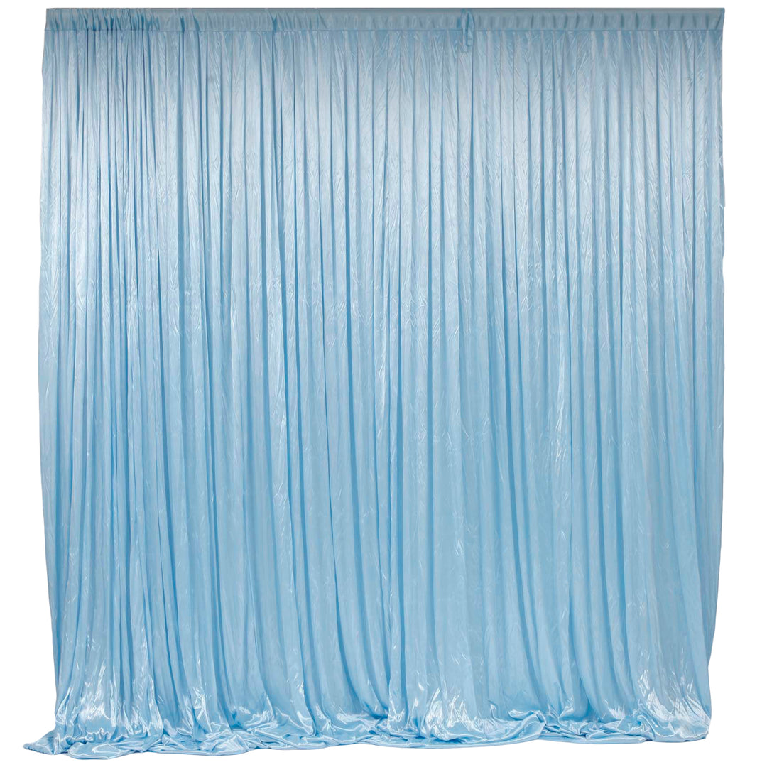 Light Blue Ice Silk Satin Backdrops - No Swag - 3 meters length x 3 meters high