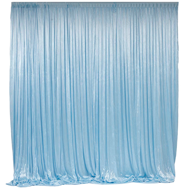 Light Blue Ice Silk Satin Backdrops - No Swag - 3 meters length x 3 meters high