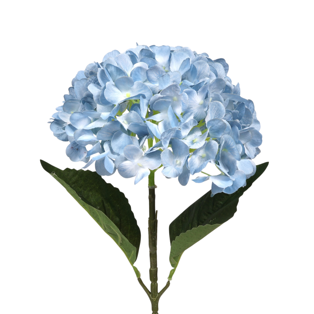 Artificial Hydrangea - Light Blue, close up of flower head