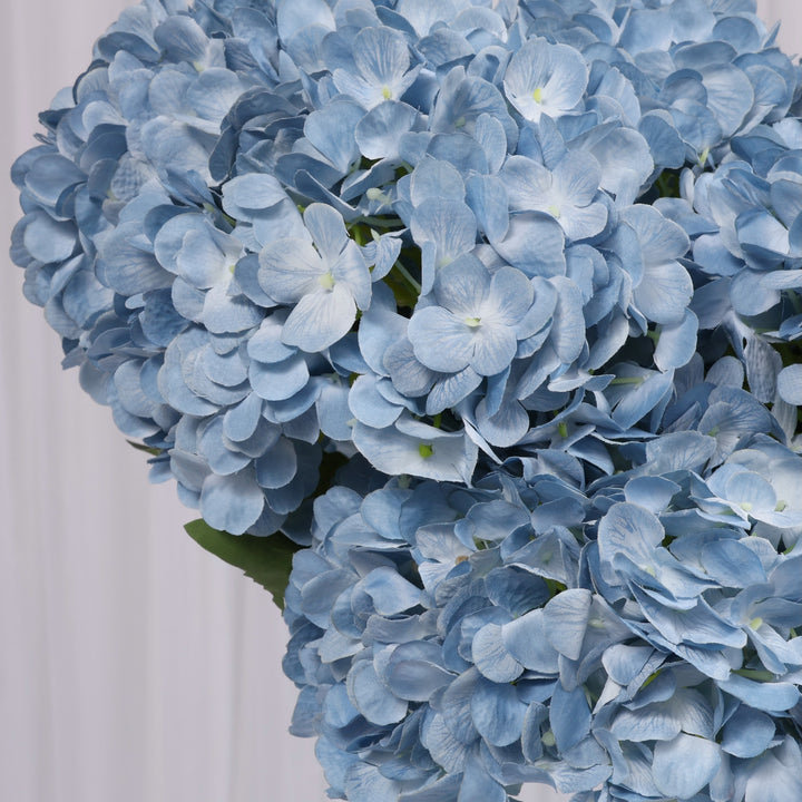 Artificial Hydrangea - Light Blue, close up of flower head