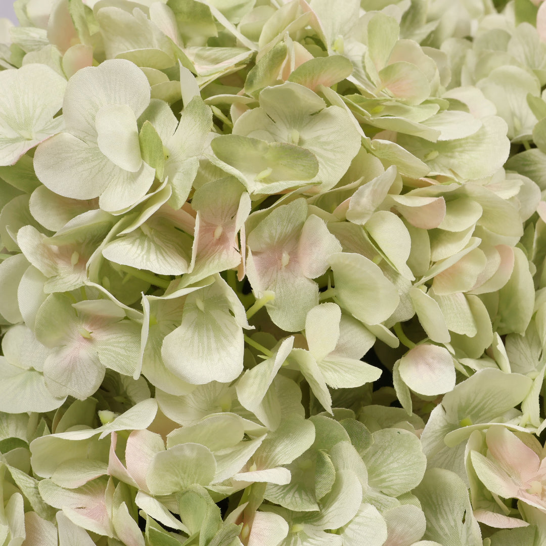 Artificial Hydrangea - Light Green, close up of flower head