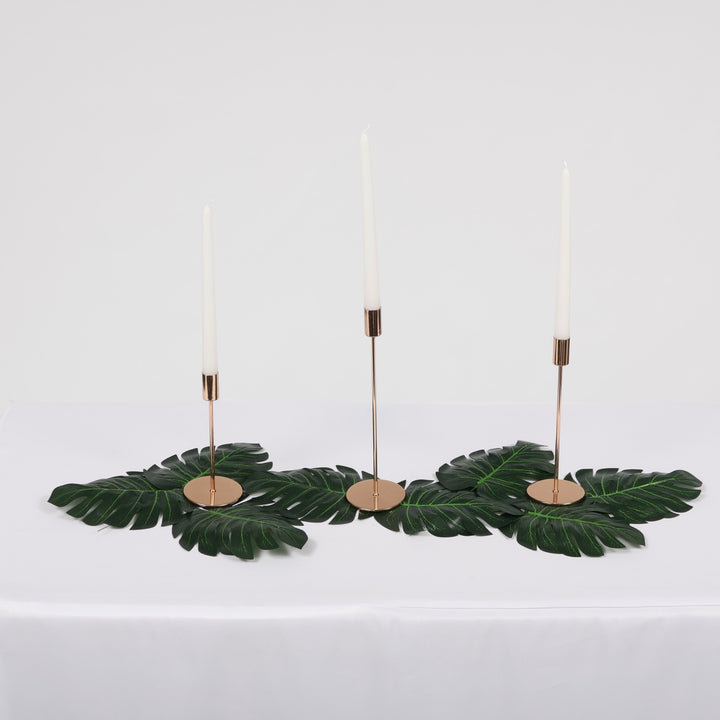 Artificial Palm Leaf - Medium, used as table decorations underneath candle holders