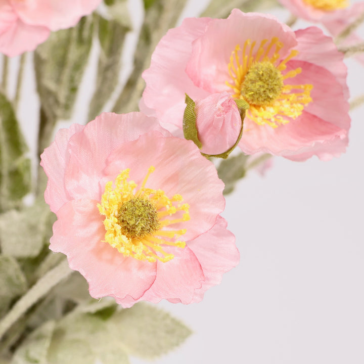 Artificial Poppy Spray - Light Pink