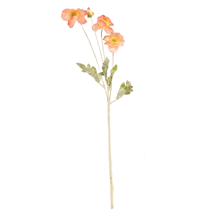 Artificial Poppy Spray - Peach