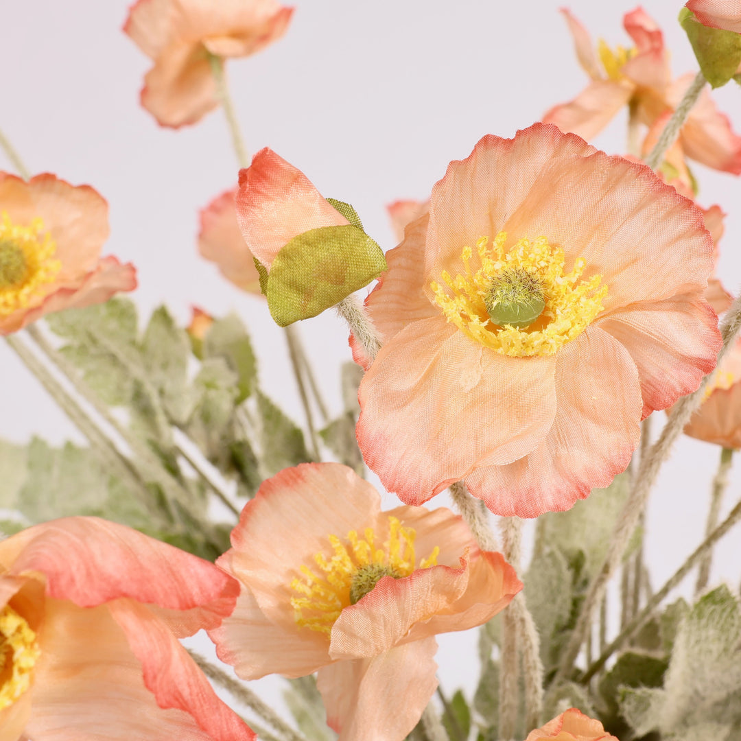 Artificial Poppy Spray - Peach