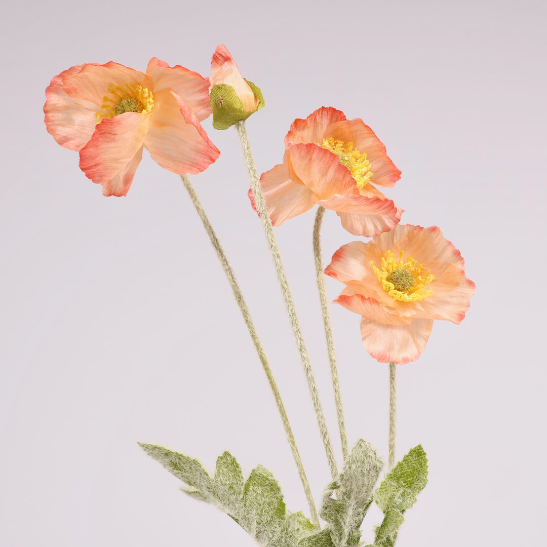 Artificial Poppy Spray - Peach