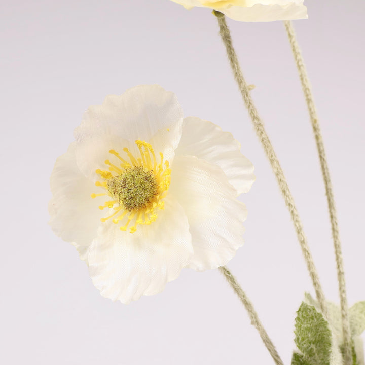 Artificial Poppy Spray - White