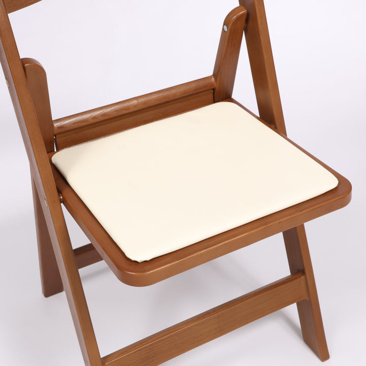 Americana Outdoor Folding Chair - Brown Wood Style removable cushion