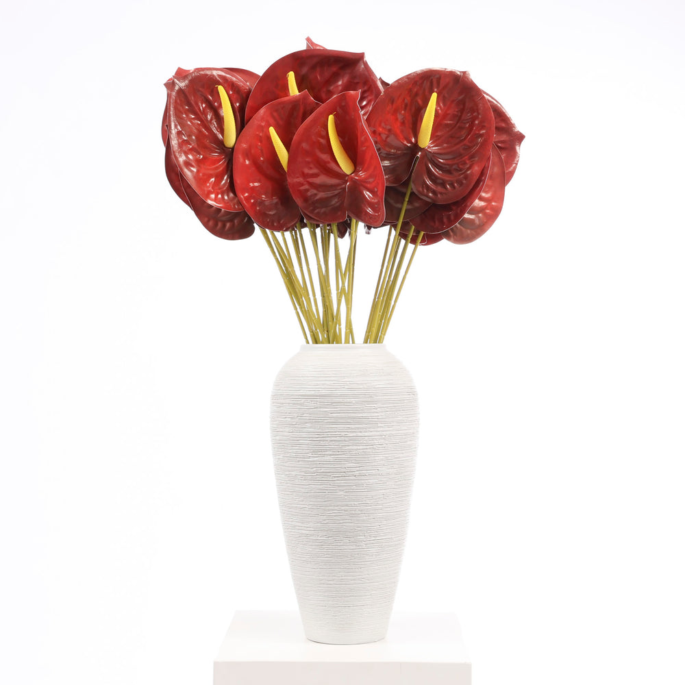 Artificial Anthurium Stem - Burgundy in vase