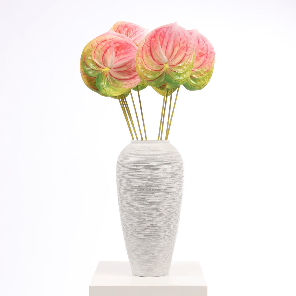 Artificial Anthurium Stem - Green/Pink in vase