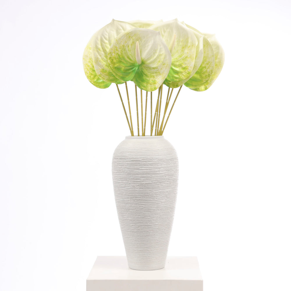 Artificial Anthurium Stem - Green/White in vase