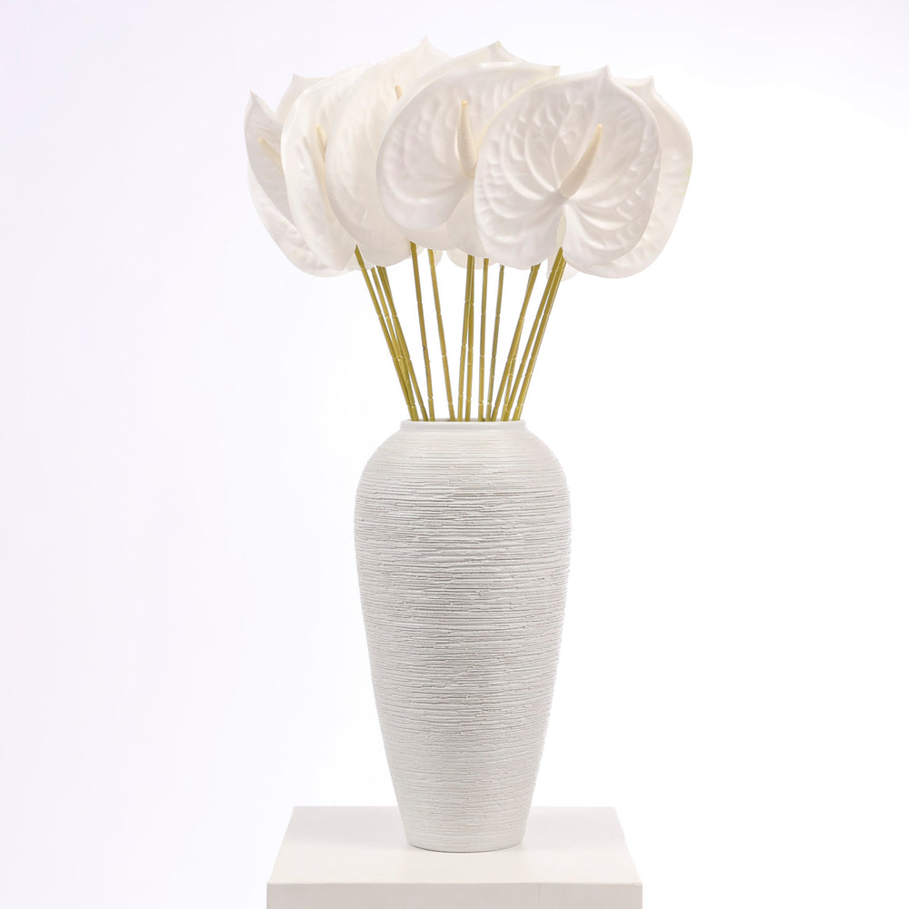 Artificial Anthurium Stem - White in vase