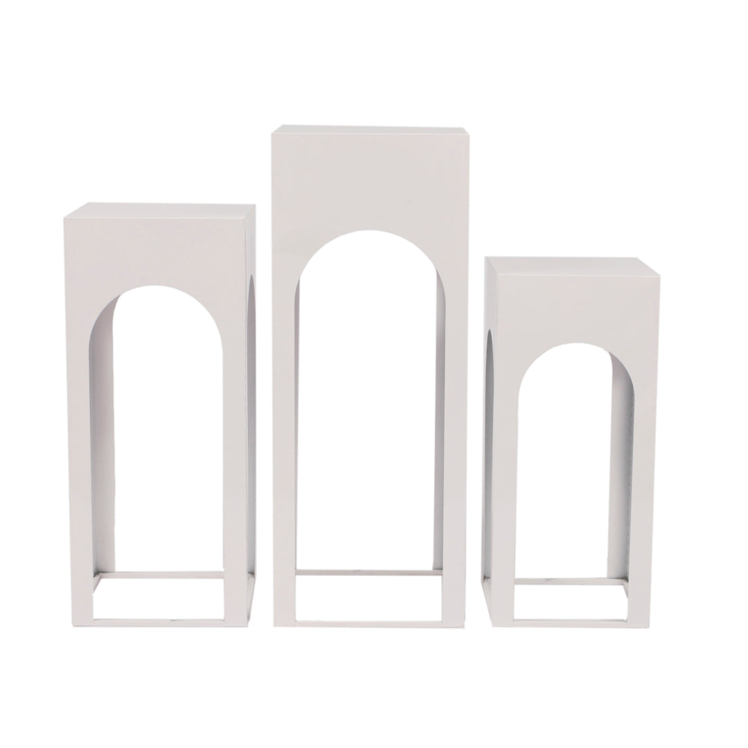 Arch Column Plinth Centrepiece Set - White (3 pieces) alternative configuration