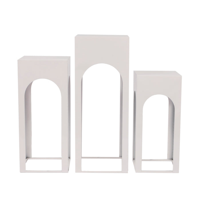 Arch Column Plinth Centrepiece Set - White (3 pieces) alternative configuration