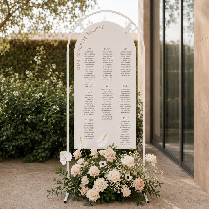 Arched Height Adjustable Freestanding Sign / Frame - White (90cm x 180cm)