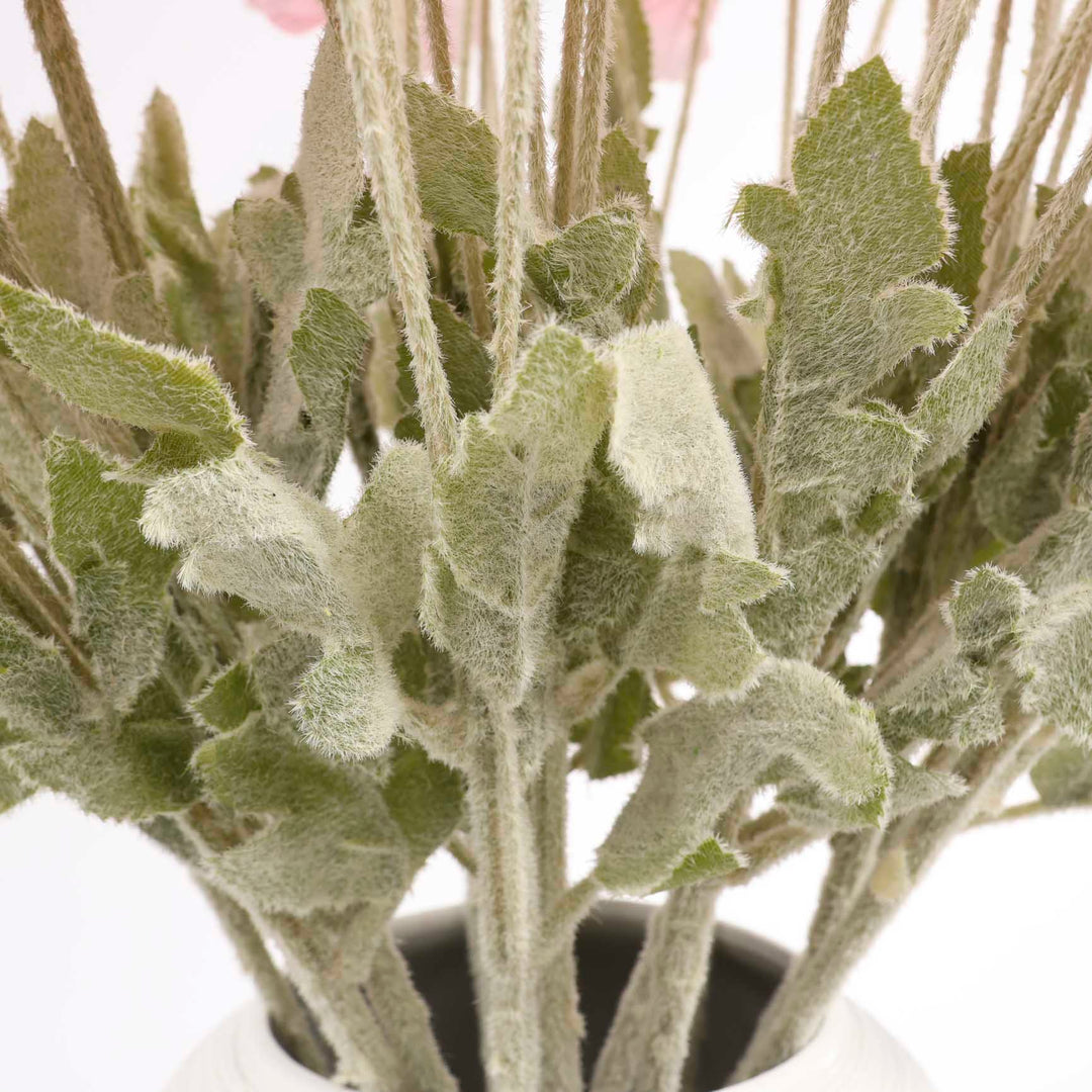 Artificial Poppy - Light Pink leaves close up