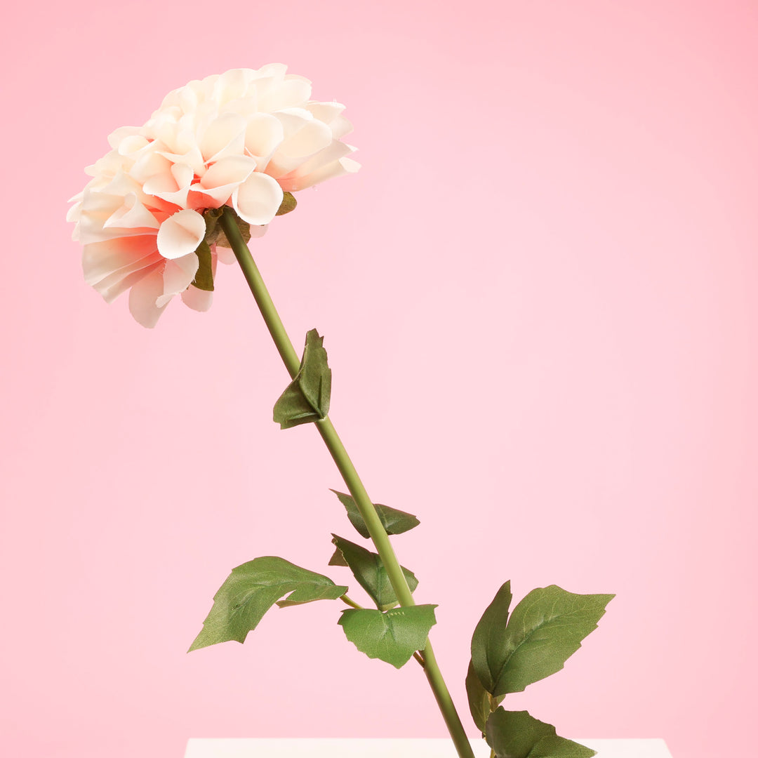 Artificial Real Touch Dahlia - Light Pink single stem close up
