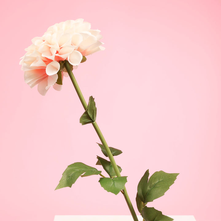 Artificial Real Touch Dahlia - Light Pink single stem close up
