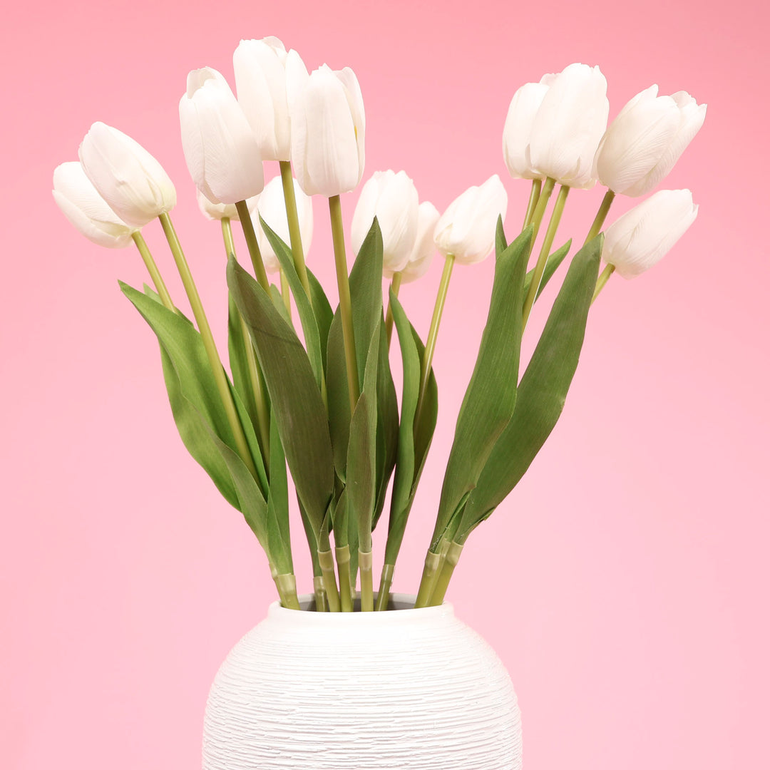 Artificial Tulip - White in vase