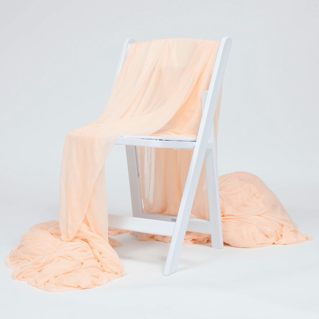 Peach Chiffon Fabric 1.5mx25m - (Sheer Stretch Crepe Chiffon)