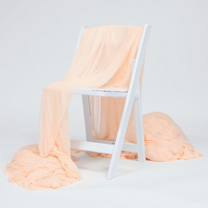 Peach Chiffon Fabric 1.5mx30m - (Sheer Stretch Crepe Chiffon)