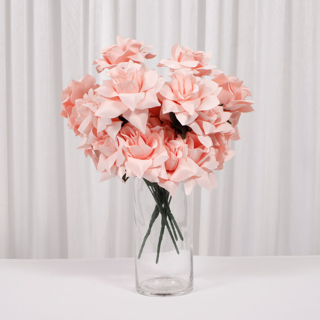 Artificial Silk Premium Rose Blossomed Bouquet - Blush in case