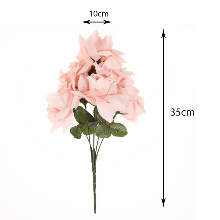 Artificial Silk Premium Rose Blossomed Bouquet - Blush sizing