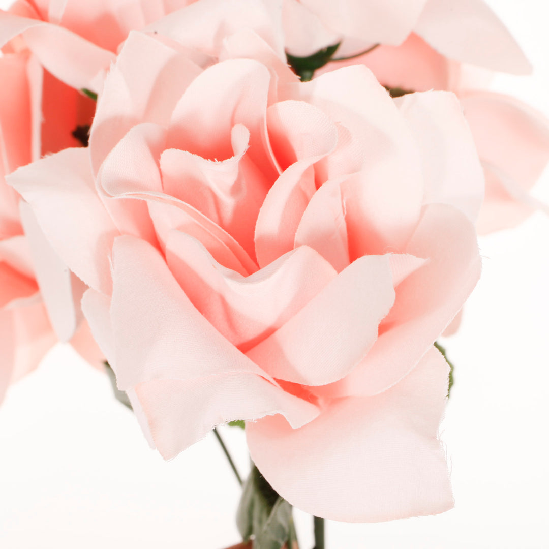 Artificial Silk Premium Rose Blossomed Bouquet - Blush detail