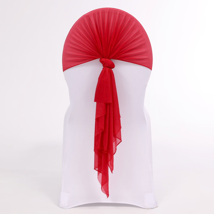 CLEARANCE Sheer Stretch Crepe Chiffon Chair Sashes - Burgundy