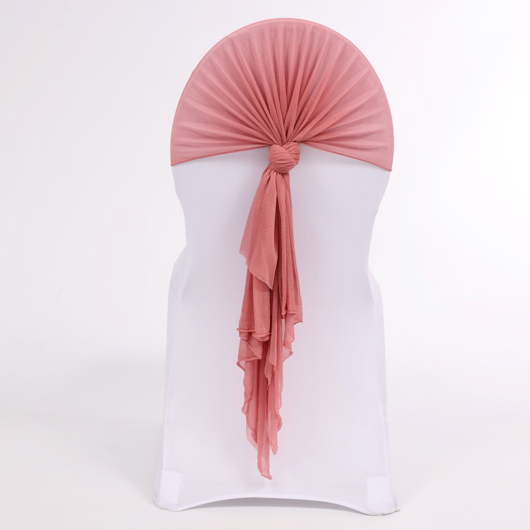 Sheer Stretch Crepe Chiffon Chair Sashes - Dusty Rose