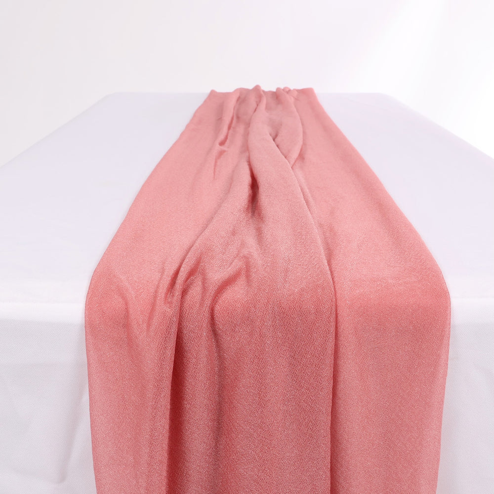 Sheer Stretch Crepe Chiffon Table Runners - Dusty Rose