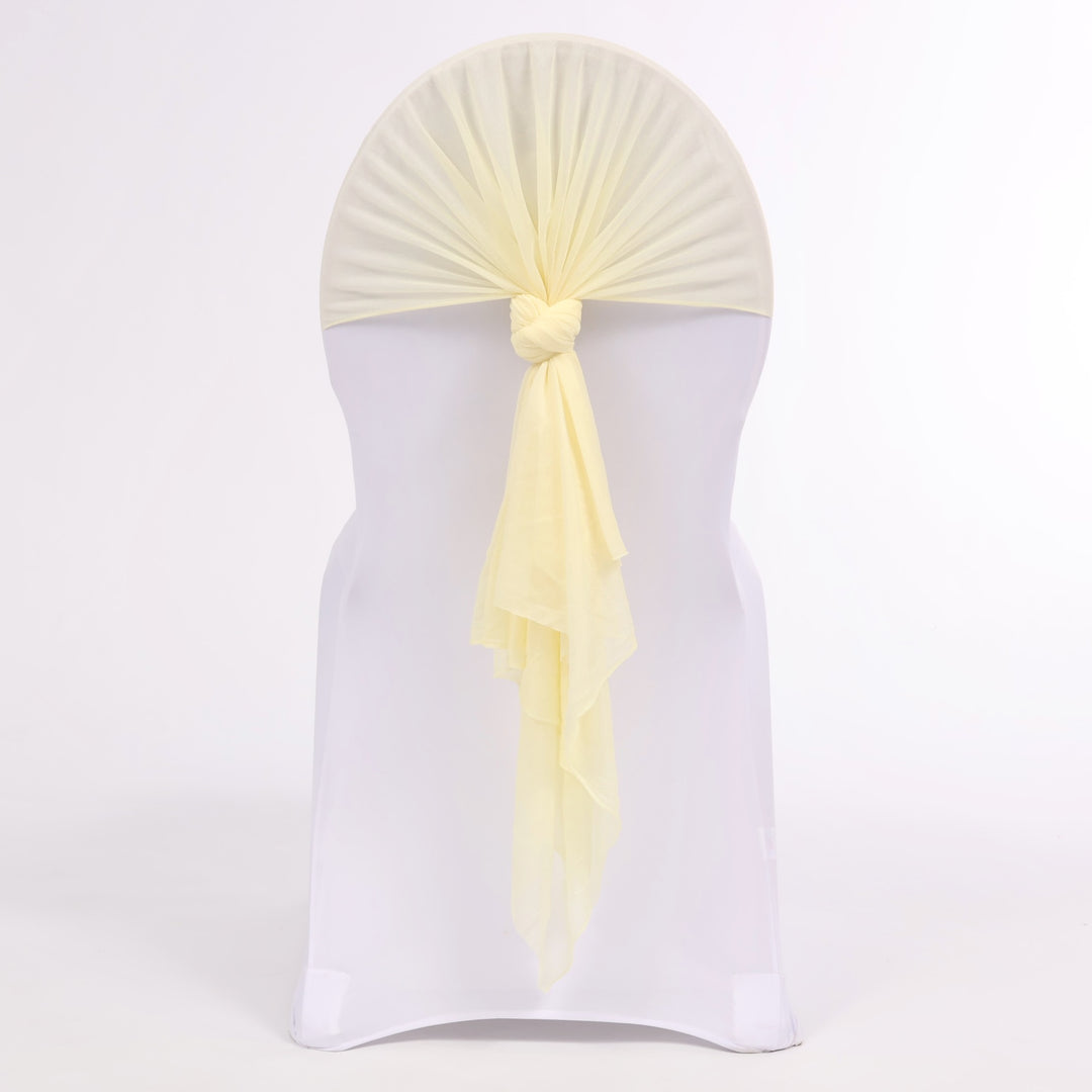 CLEARANCE Sheer Stretch Crepe Chiffon Chair Sashes - Ivory