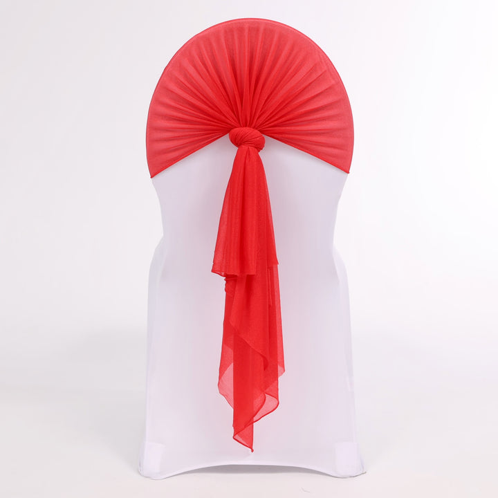 CLEARANCE Sheer Stretch Crepe Chiffon Chair Sashes - Red