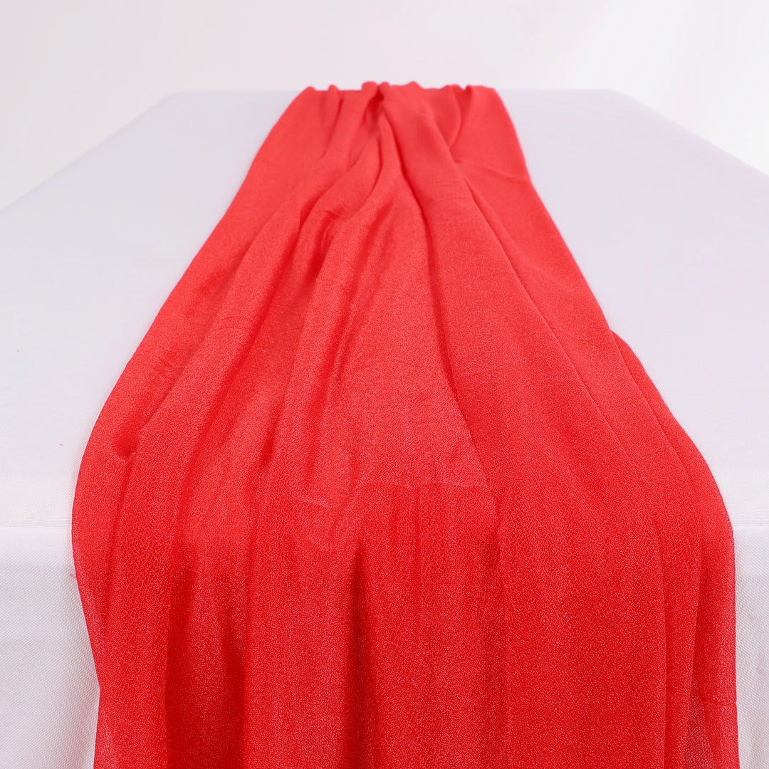 CLEARANCE Sheer Stretch Crepe Chiffon Chair Sashes - Red