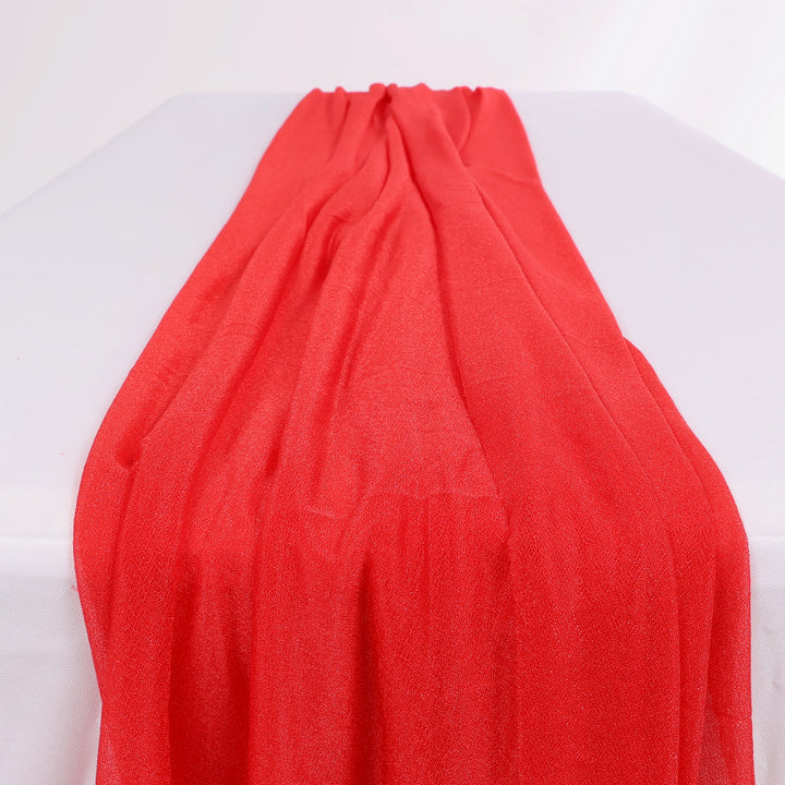 CLEARANCE Sheer Stretch Crepe Chiffon Chair Sashes - Red
