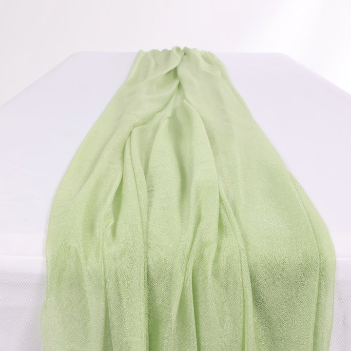Sheer Stretch Crepe Chiffon Table Runners - Sage