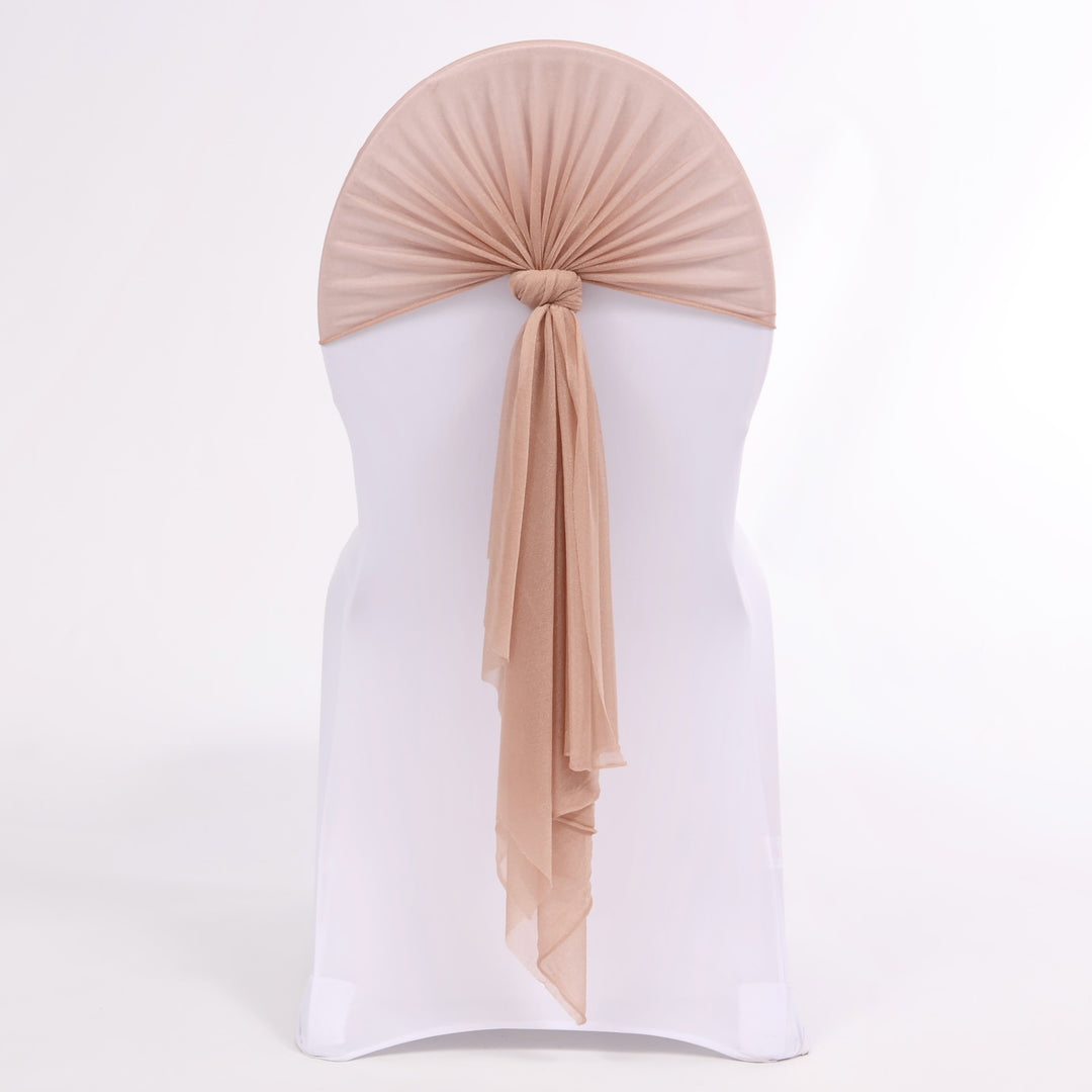 CLEARANCE Sheer Stretch Crepe Chiffon Chair Sashes - Taupe