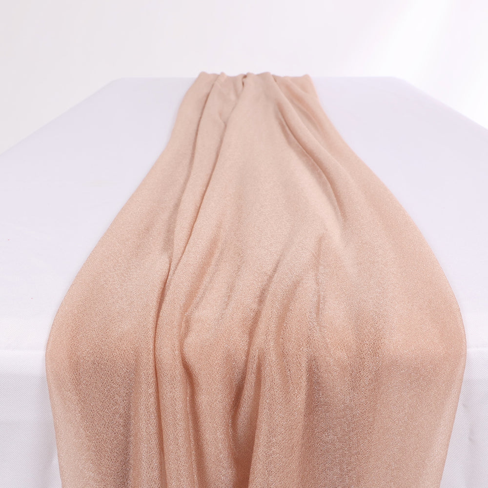 Sheer Stretch Crepe Chiffon Table Runners - Taupe