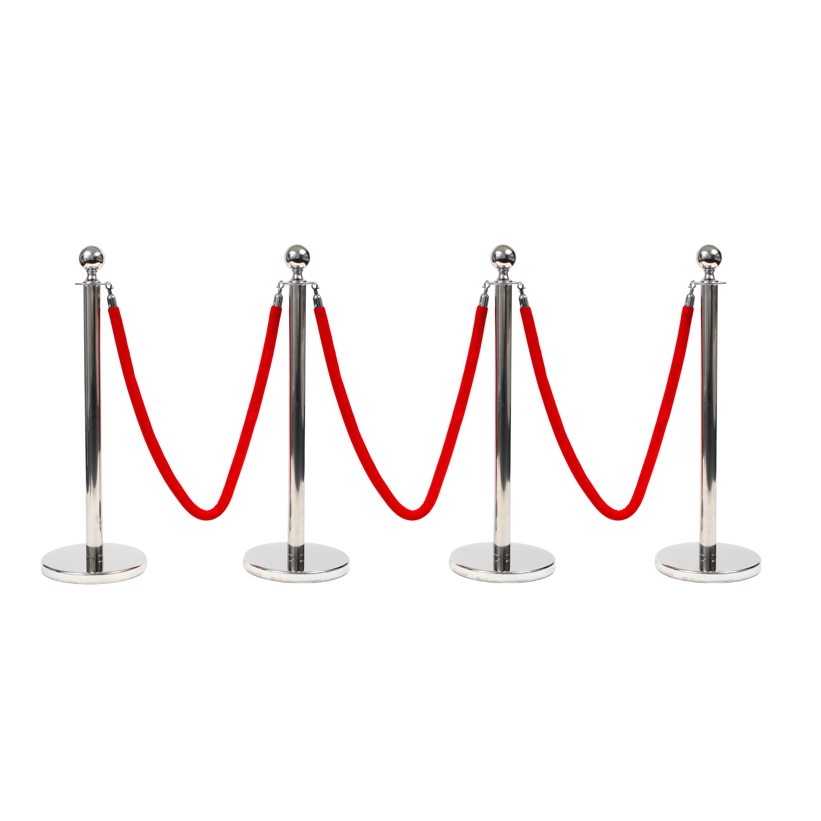 Silver Bollard & Velvet Red Rope Value Package (4.5m length) – Luna ...