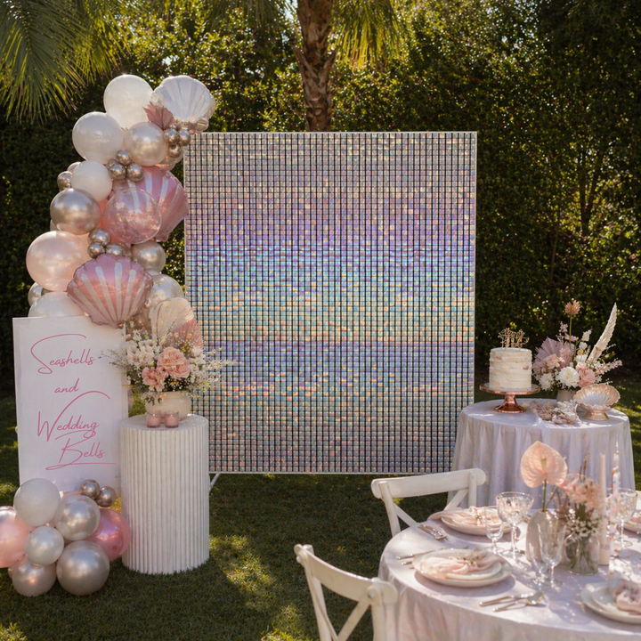 Sequin Shimmer Wall Backdrop Panels - Holographic - Rainbow