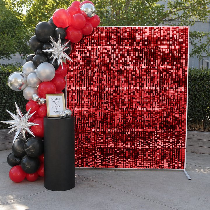Sequin Shimmer Wall Backdrop & Frame Package - Red