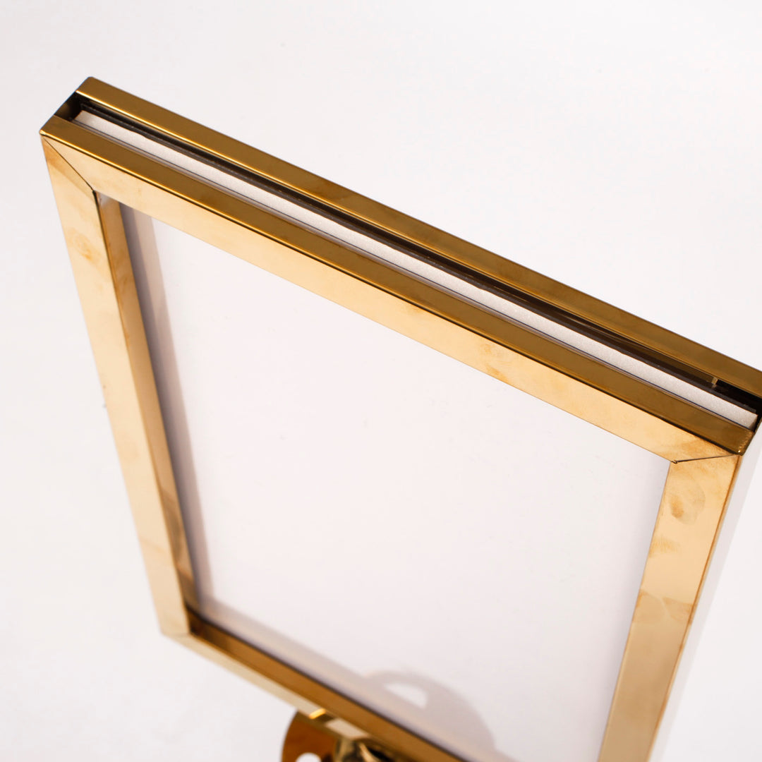 Bollard / Stanchion Sign Holder - Gold (A4) insertion 