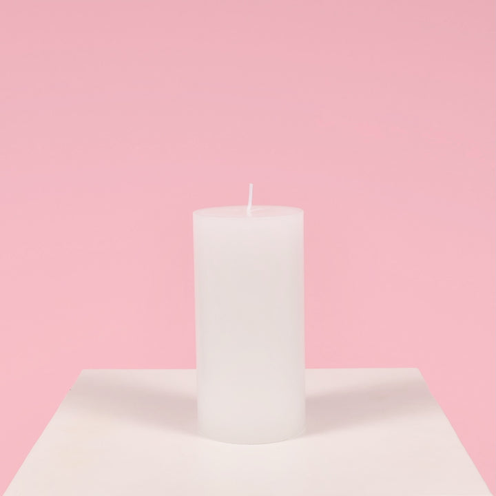 Wax Pillar Candle - White (7.5x15cm)