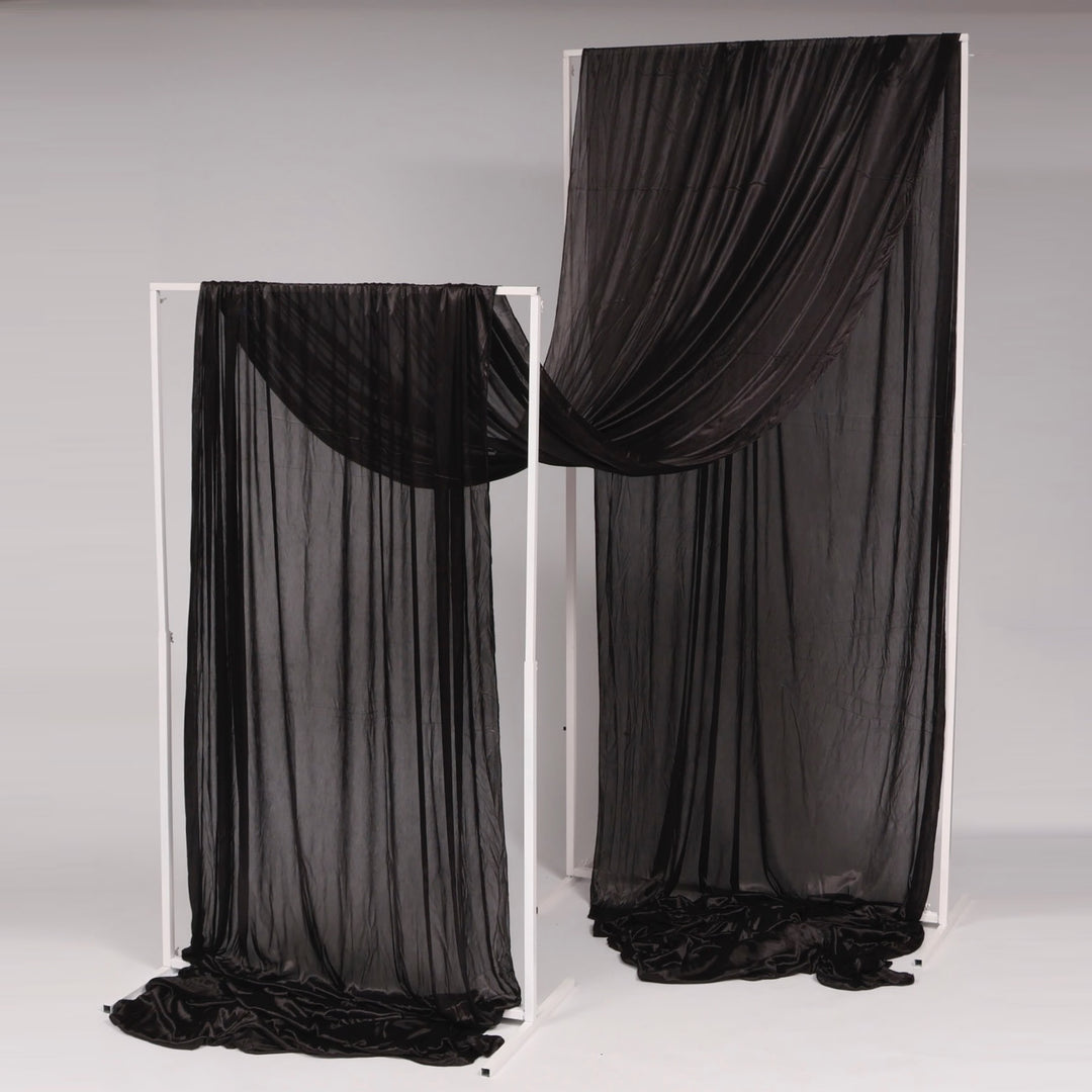 Ceiling Drape Ice Silk Satin - Black (10m)